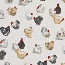 Фото: ткань с курицами и петухами PP50330/4- Ампир Декор