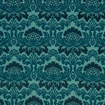 Фото: Хлопковая ткань 10644.67 Velours Duomo Turquoise Algue Anemone- Ампир Декор