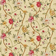 Фото: ткань из льна с вышивкой цветы 330003- Ампир Декор
