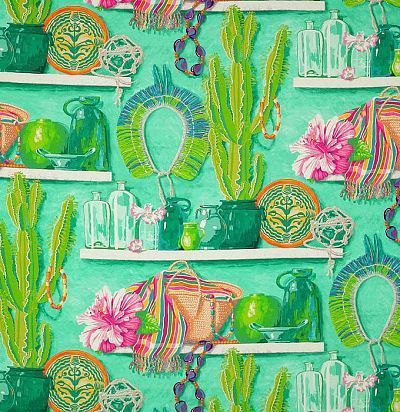 Ткань с ярким принтом для портьер 04841/01 