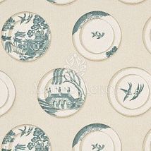Фото: ткань с тарелками в японском стиле PP50329/1- Ампир Декор
