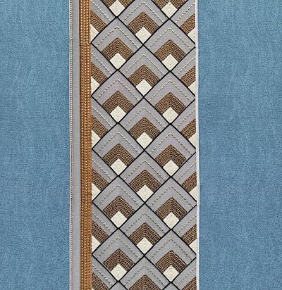 ткань современная плотная  с вышитым геометрическим узором 15467-585 Zimmer+Rohde