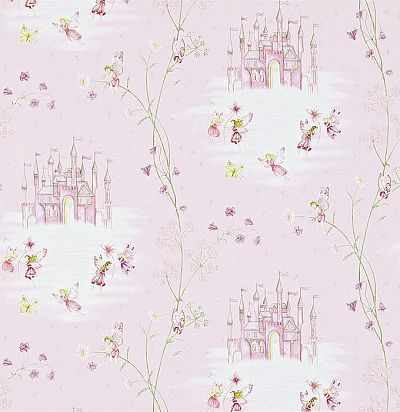 розовые обои с волшебным замком 214046 Sanderson