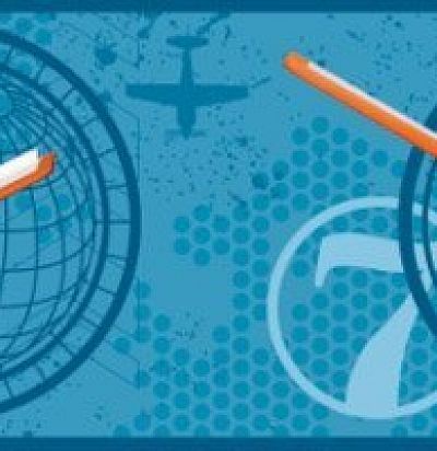 Обои синие с самолетами DS7734BD 