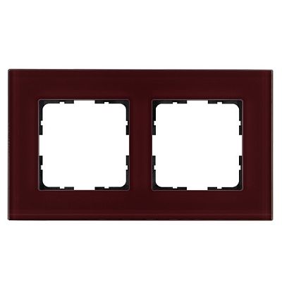 Рамка 2-постовая, стекло цвет Гранатовый Jasmart