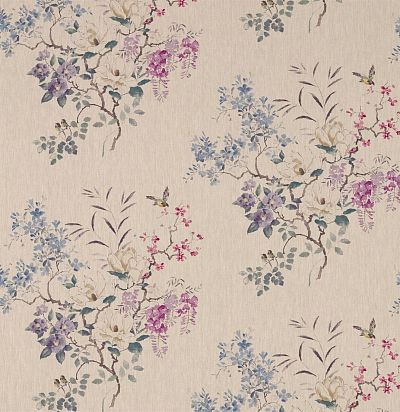 Английская ткань 226294 Magnolia & Blossom Amethyst/Silver Sanderson