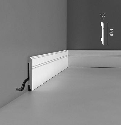 Плинтус из дюрополимера с кабель-каналом SX105 ORAC DECOR
