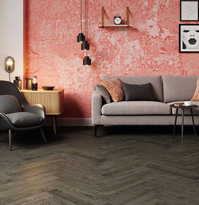 14005 Паркетная доска дуб Herringbone BC Lava Grey ESTA Parket - 1