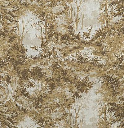 льняная ткань с принтом олени FD271N102 Mulberry