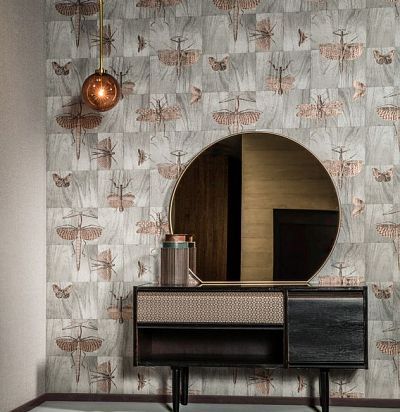 обои серые с насекомыми 42000 ARTE - 1