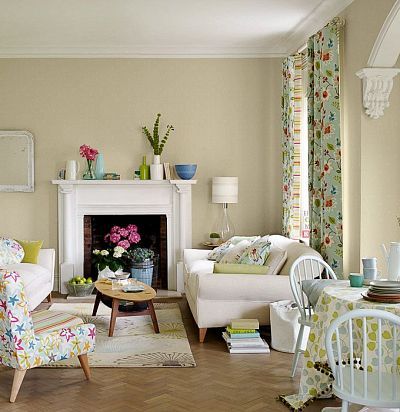 бежевые обои в горошек 212841 Sanderson - 1