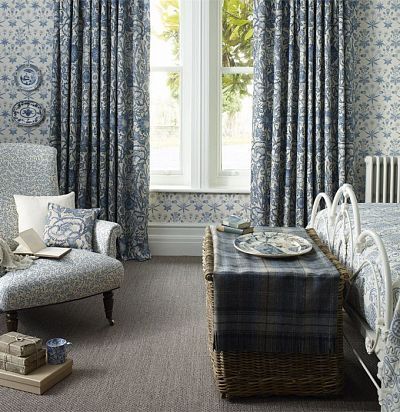 льняная ткань из англии 222529 Pink & Rose Manilla Morris&Co - 1