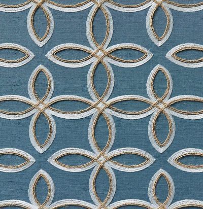 ткань современная, вышитые крупные узоры 44179-596 