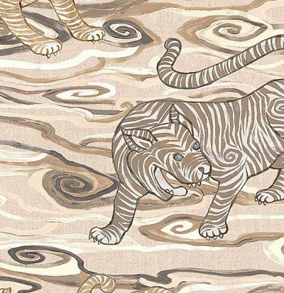 обои современные  дизайнерские имитируюшие ткань изображение крупных животных 49571 ARTE