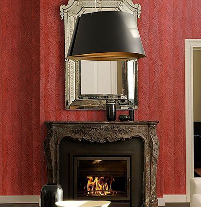 Красные обои с крупными листьями 75405 ARTE - 1