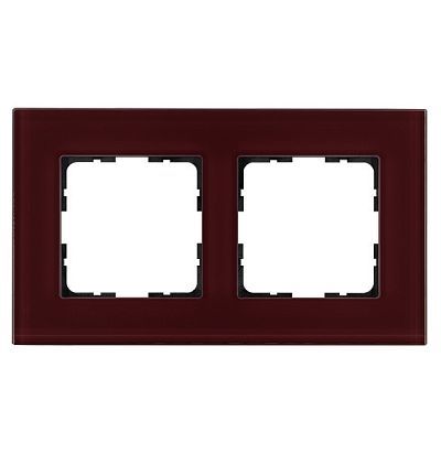 Рамка 2-постовая, стекло цвет Гранатовый Jung