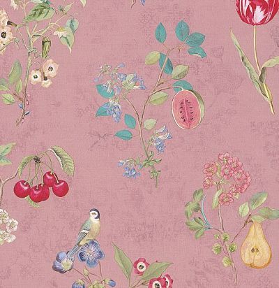 обои с птицами и ягодами 375023 