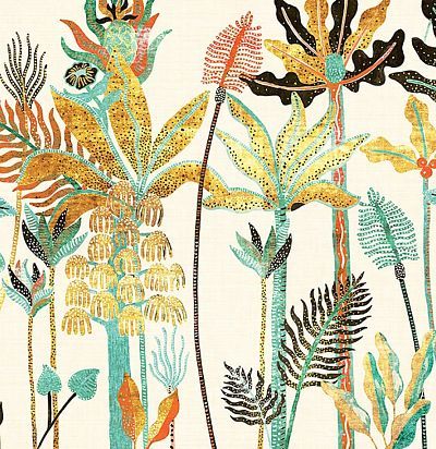 Панно крупные пальмы голубого цвета DGHAV2011 Khroma