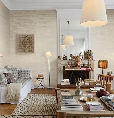 обои белые из рафии CA41 Omexco - 1