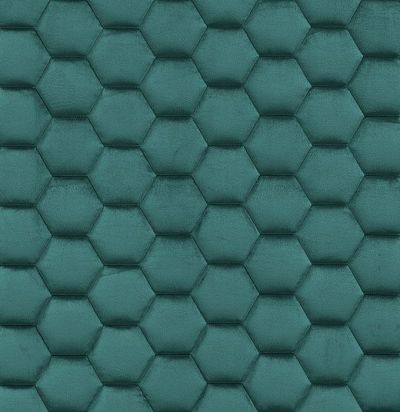 Стеганые обои  изумрудно-зеленые дизайн соты 20-006-119-20 