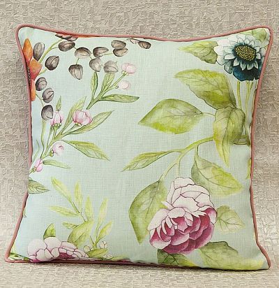 подушка декоративная с цветочным принтом Rapunzel Aqua  - 1