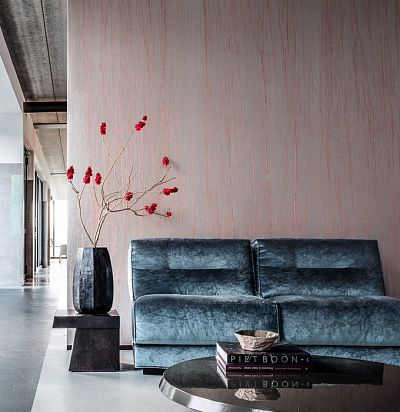 обои серебряные с красными полосами 25027 ARTE - 1