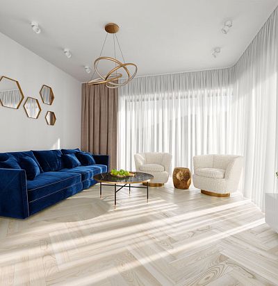 24007 Паркетная доска ясень Herringbone Elegant Nordic Extra Matt ESTA Parket - 1