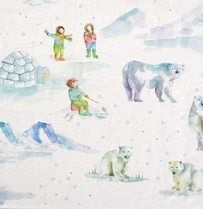 английская ткань Arctic Wonderland Snowball Voyage Decoration