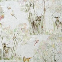 Фото: Портьерная ткань с печатным рисунком Enchanted Forest Linen- Ампир Декор