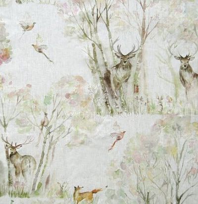 Портьерная ткань с печатным рисунком Enchanted Forest Linen Voyage Decoration