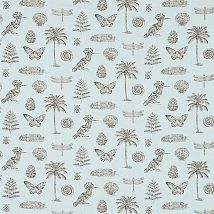 Фото: портьерная ткань из льна с принтом пальмы 223293- Ампир Декор
