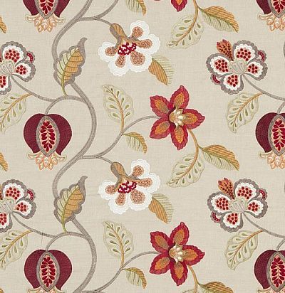 английская ткань из льна с вышивкой BF10532/6 GP&JBaker