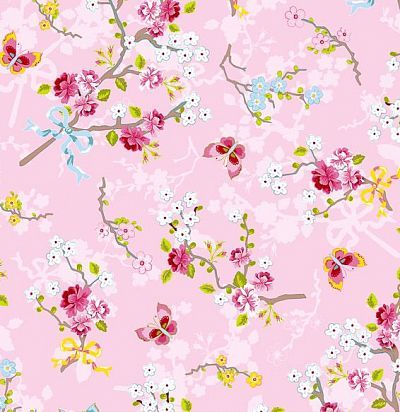 обои розовые с цветами 375072 