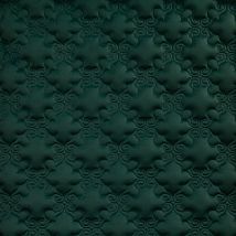 Фото: Стеганые обои  темно-зеленые дизайн Дамаск 20-022-132-27- Ампир Декор