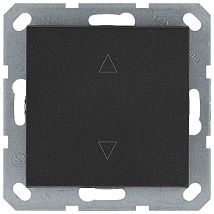 Фото: Выключатель одноклавишный для штор 10A 250V~ с накладкой, цвет Антрацит- Ампир Декор