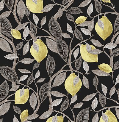 Обои современные нарисованные лимоны на ветках ILA101 Khroma