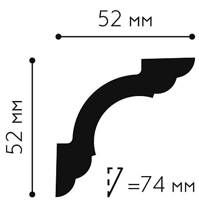 MC124 карниз (52х52х2000 мм) Mallers - 1