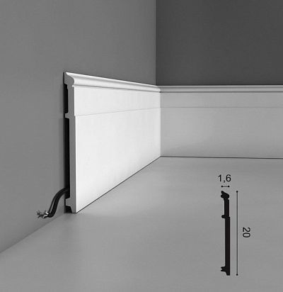 Плинтус из дюрополимера с кабель-каналом SX156 ORAC DECOR