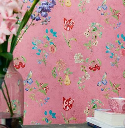 обои с птицами и ягодами 375023  - 2