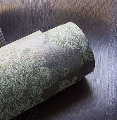 Обои в полоску темно-лиловые 086088 Rasch Textil - 1