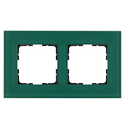 Рамка 2-постовая, стекло цвет Лазурный Jung