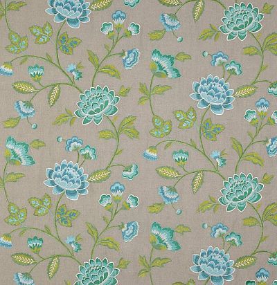 Льняная портьерная ткань с вышивкой 04821/03 