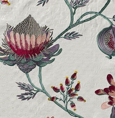 ткань из хлопка для портьер с цветочным дизайном 10475.41 Flore Nobilis
