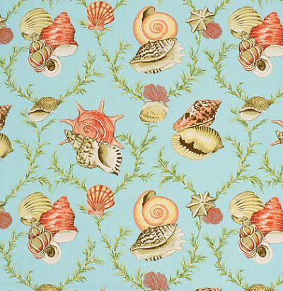 Ткань Thibaut Biscayne F95746 Sumba shell Sky Blue 