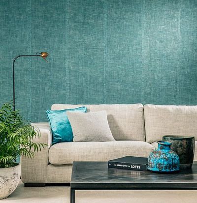 обои бирюзовые из джута 46556 ARTE - 1