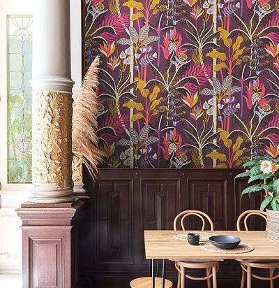 Обои современные дизайнерские крупные цветы и листья HAV006 Khroma