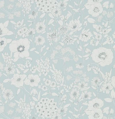 обои голубые в цветах 216348 Sanderson