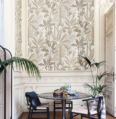 Обои современные дизайнерские крупные цветы и листья HAV002 Khroma