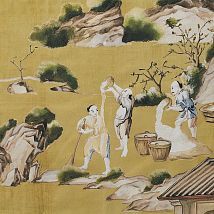 Фото: натуральная ткань с китайскими сюжетами 10545.30 Chinoiserie- Ампир Декор