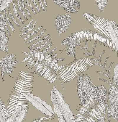 Обои с эскизами листьев KEN405 Khroma